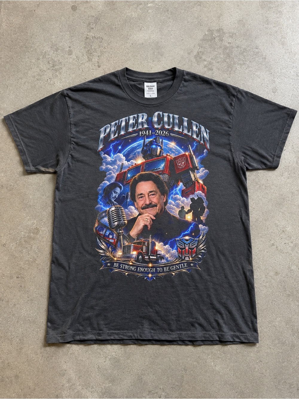 Peter Cullen Memorial The Legend of Optimus Prime Graphic T-shirt